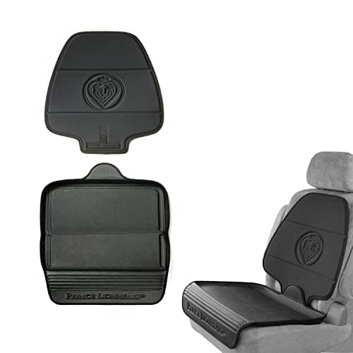 Prince Lionheart Car Seat Protector, The Only 2 Stage Seatsaver Designed with Thick Padding, Nonabsorbent, Waterproof, PVC Foam Material. Compatible With all Baby and Toddler Car Seats(Black)