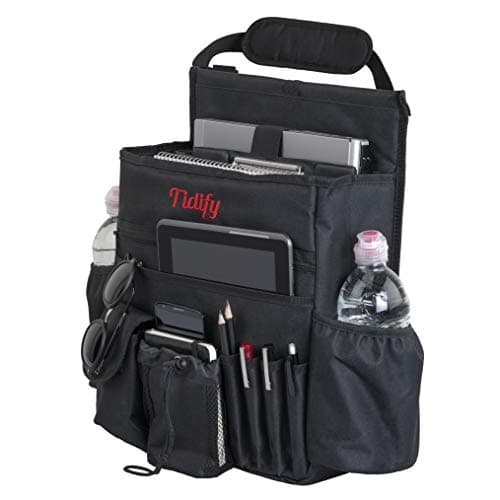 Tidify Car Front Seat Organizer [2025 UPDATED] with Dedicated Tablet and Laptop Storage Stabilizing Side Straps Soft Adjustable Shoulder Strap and Hardened Buckles Your Office Away from Office.