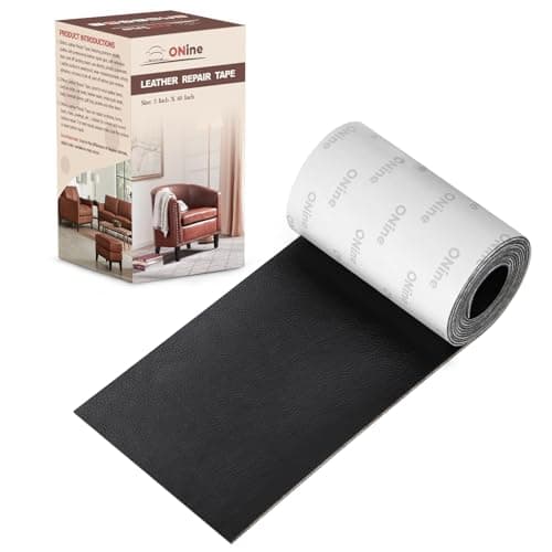 ONine Leather Repair Tape,Self Adhesive Leather Repair Patch,Leather Patches for Furniture,Sofa,Car Seats,Office Chair. Vinyl Repair Kit 3x60in (Black)