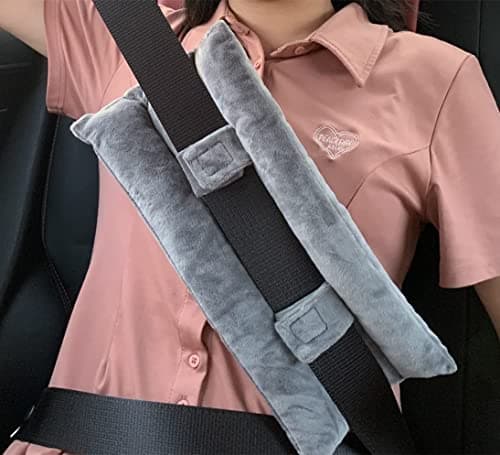 SKIYHON Seat Belt Pillow for Mastectomy Post-Surgery, Heart Surgery Recovery Support Cushion for Chest Chemo Port Pacemaker Bypass Hysterectomy Recovery Pillow (Gray)