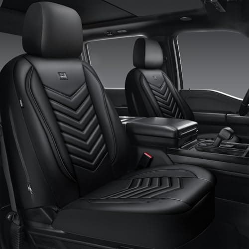 CAR PASS 3D Foam Faux Leather Car Seat Covers Front Seats,Waterproof Leather Front Seat Cover for Cars,Luxury Universal Fit for SUV Truck Sedan Automotive, Armrest Airbag Compatible Anti-Slip, Black