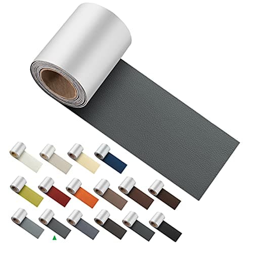 ILOFRI Self Adhesive Leather Repair Patch Tape 3x60 inch, Vinyl and Leather Repair Kit for Couches, Car Seat, Boat Seat, Sofa, Furniture, Vinyl Upholstery, Chair, Interior - Dark Grey #1