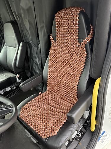 EXCEL LIFE Extra Large Natural Wood Beaded Seat Cover Massaging Cooling Cushion for Truck, Trailer, Van