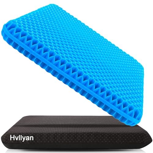 Hvllyan Gel Seat Cushion for Long Sitting (Thick & Extra Large), Gel Cushion for Wheelchair Soft, Chair Cushion, Car Seat Cushion Breathable, for Office Chair for Hip Pain